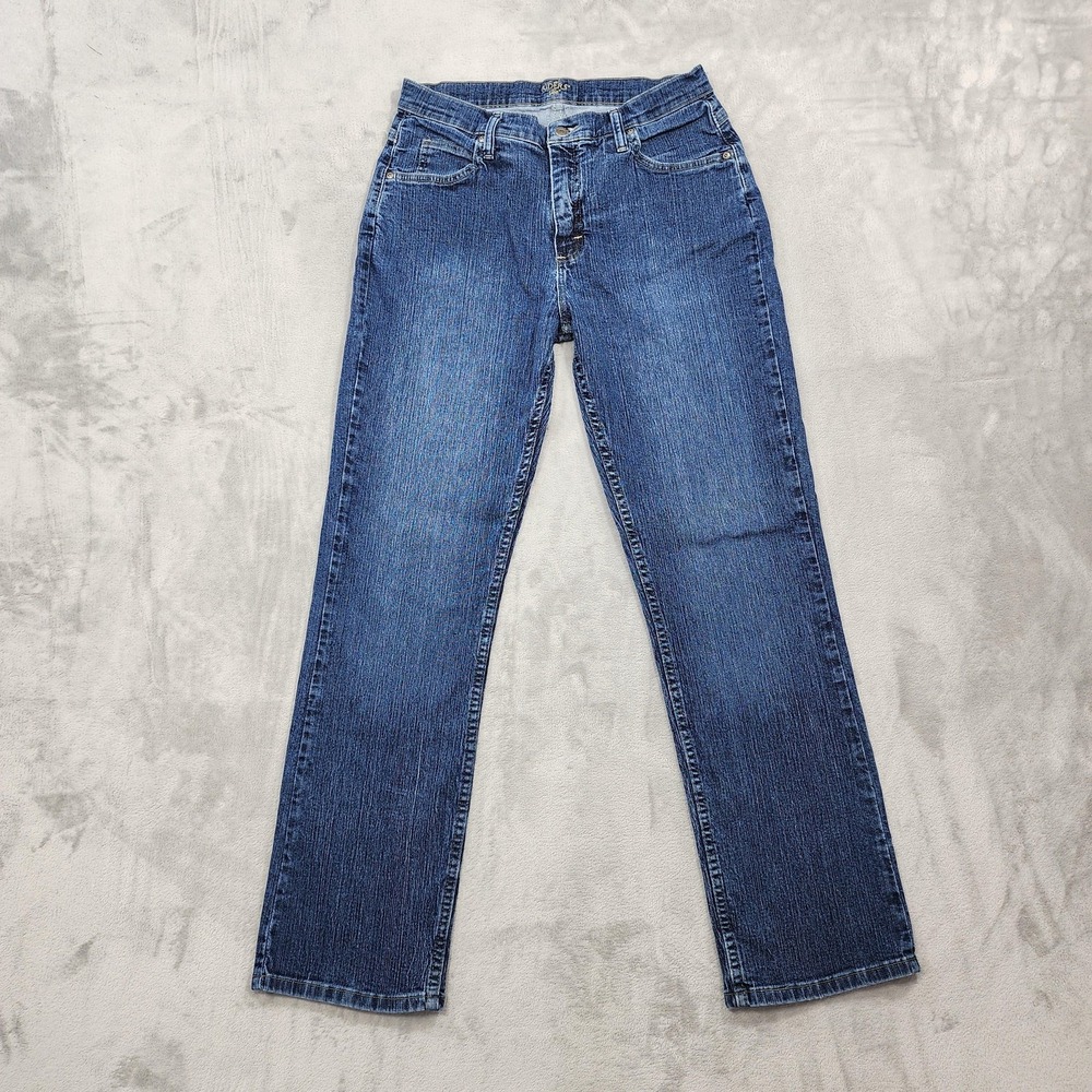 Riders By Lee Jeans Womens 12 Blue Mid Rise Straight Leg Stretch Denim Casual